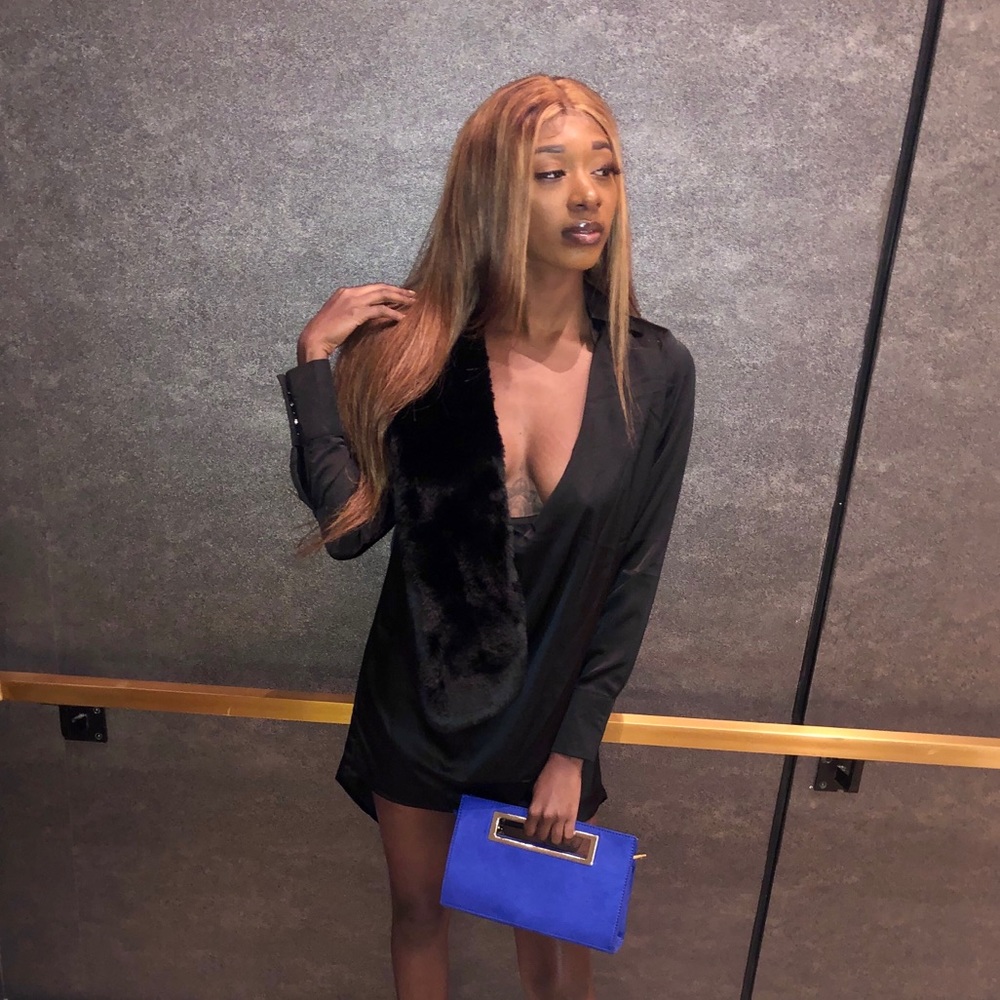 Black Deep V dress